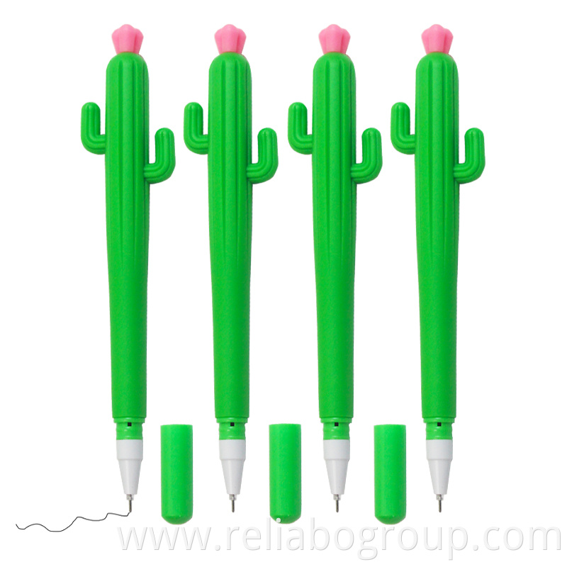 Wholesale Cactus Shaped Ballpoint Black 0.7 mm Gel Ink Roller Ball Pen for School Home Office